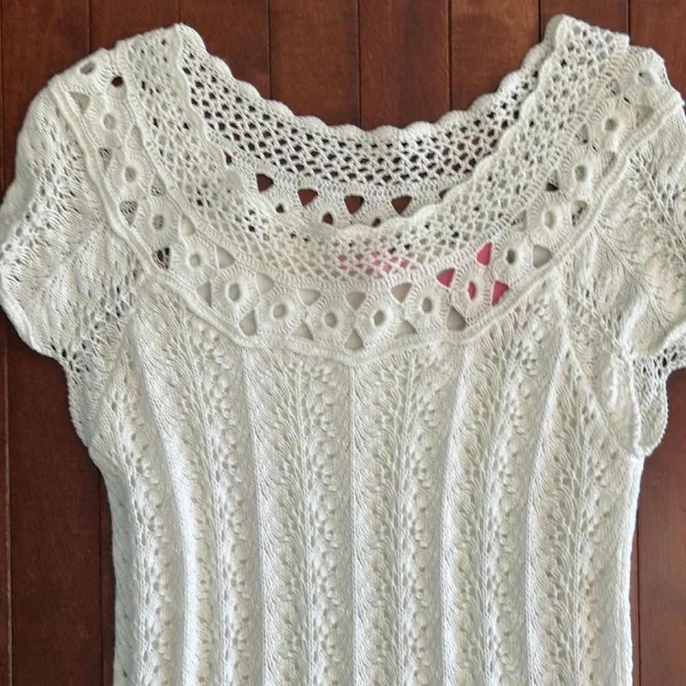 NWT Lilly Pulitzer Everly Sweater Dress Crochet Resort White Size Small - Picture 4 of 6